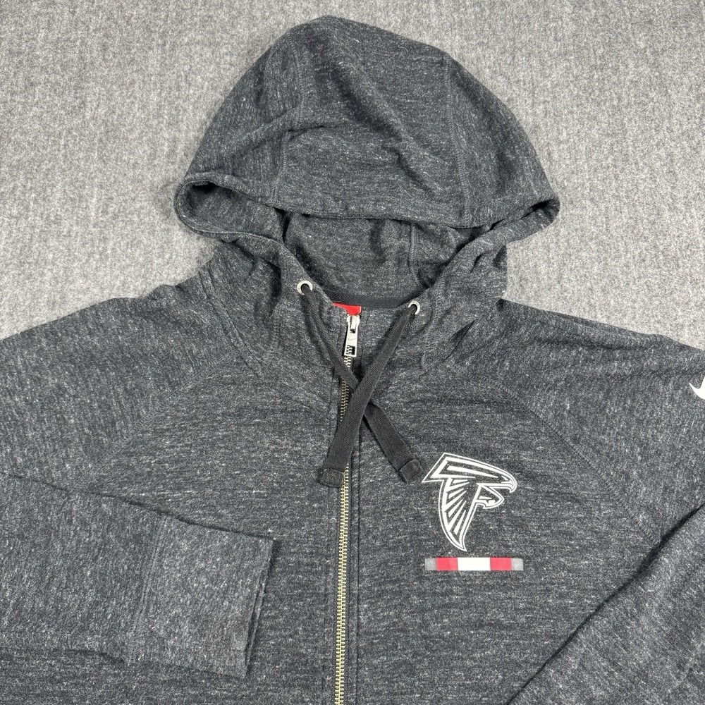 Nike Atlanta Falcons NFL Mens XL Full Zip Hoodie Gray Logo Sweatshirt